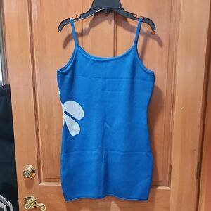 NWOT Blue Floral Women's Knit Dress